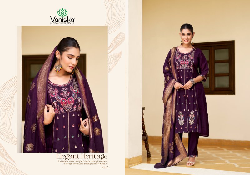 Sayuri Vol 1 By Vaniska Chanderi Silk Kurti With Bottom Dupatta